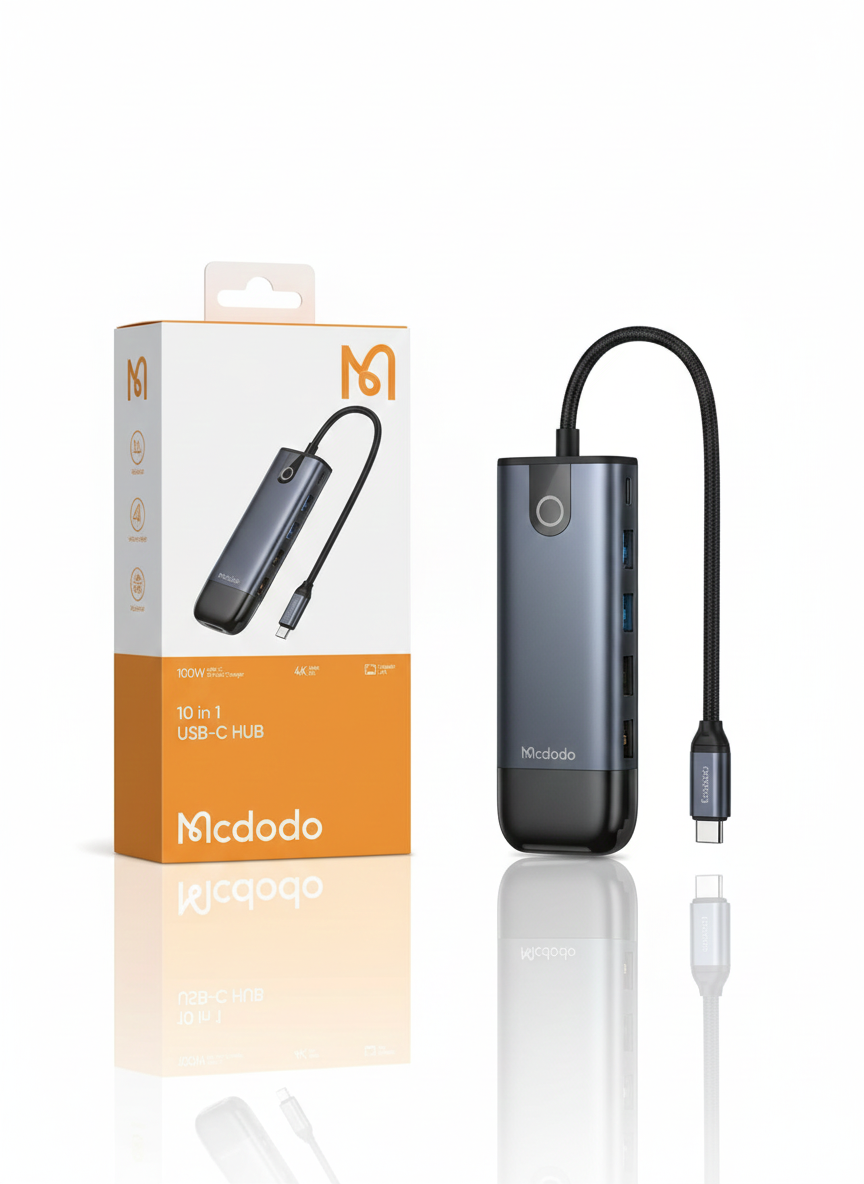 هاب ۱۰ پورت تایپ‌سی مک‌دودو مدل Mcdodo HU-742 ایستگاه کاری کامل
