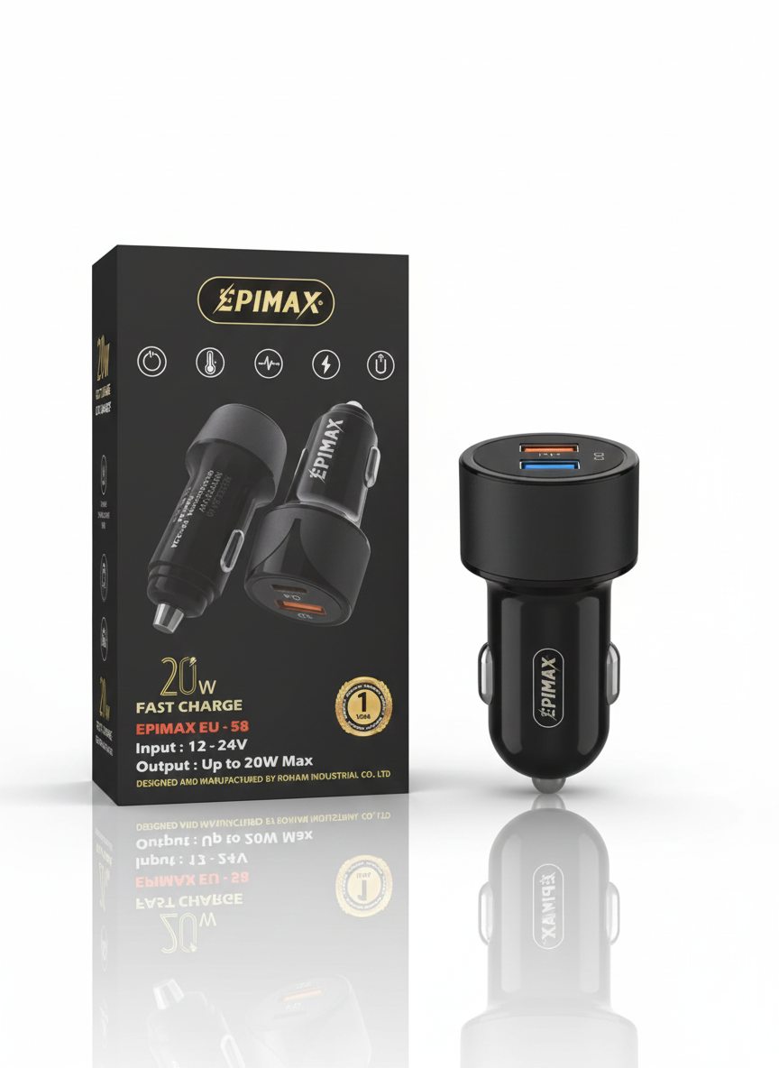 شارژر فندکی اپیمکس مدل EU-58 فست شارژ