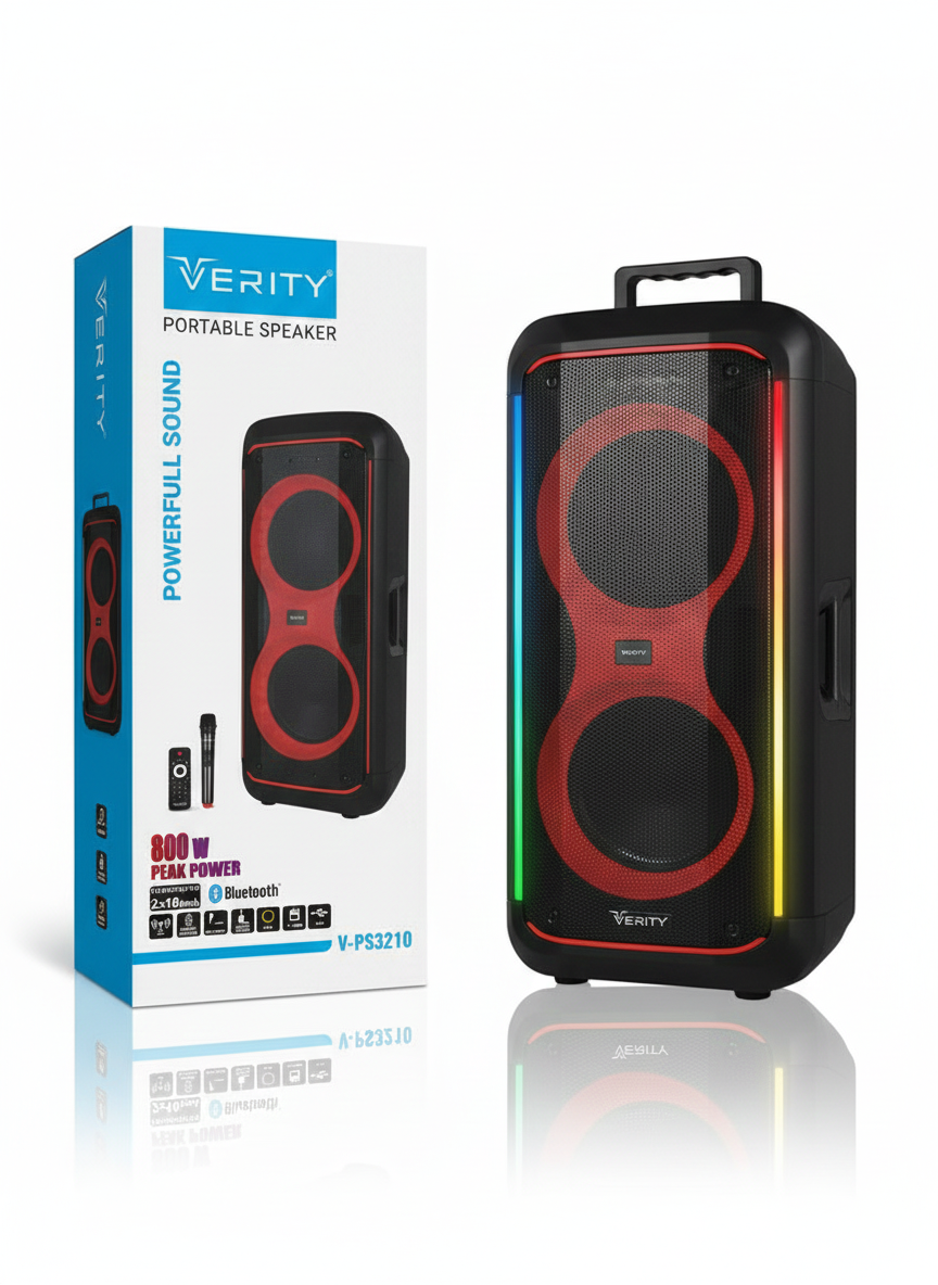 اسپیکر پارتی باکس وریتی مدل V-PS3210 با توان ۸۰۰ وات (Peak Power)
