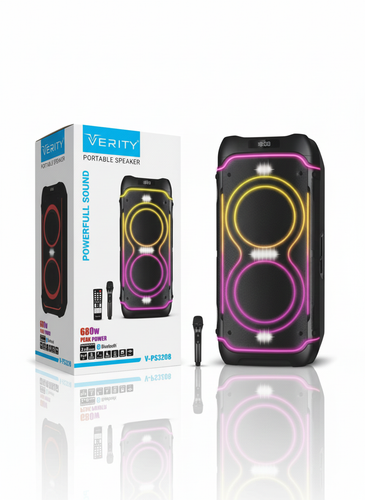اسپیکر بلوتوثی وریتی مدل V-PS3208 با توان ۶۸۰ وات
