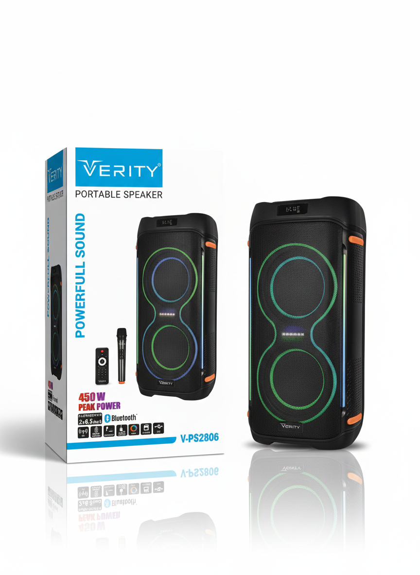 اسپیکر بلوتوثی وریتی مدل V-PS2806 با خروجی ۴۵۰ وات