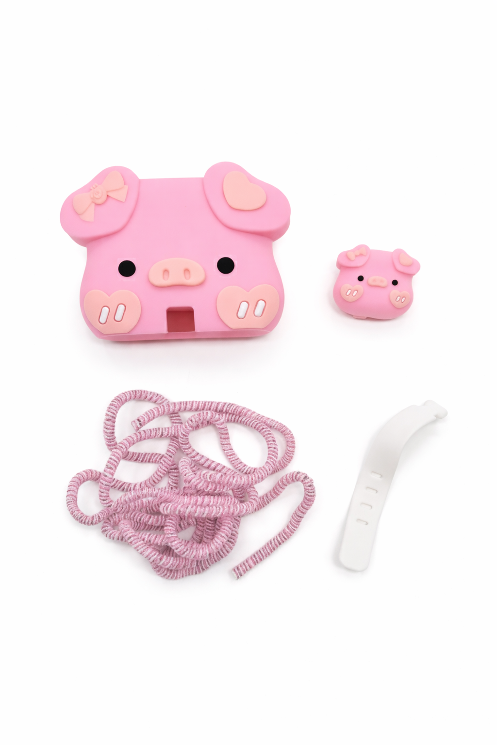 محافظ کابل و سرشارژر فانتزی سامسونگ 25 وات طرح خوک صورتی (Pink Pig)