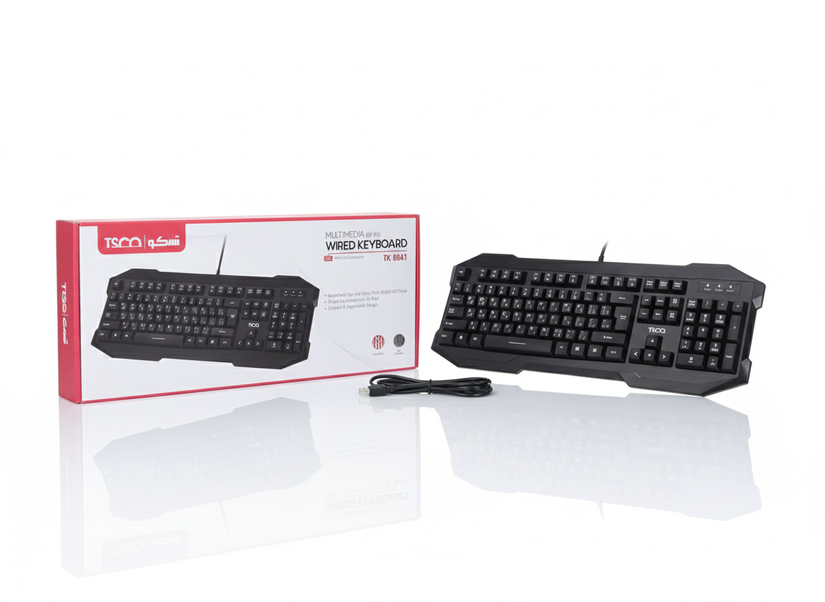 کیبورد با سیم مالتی‌مدیا تسکو مدل TSCO TK 8041