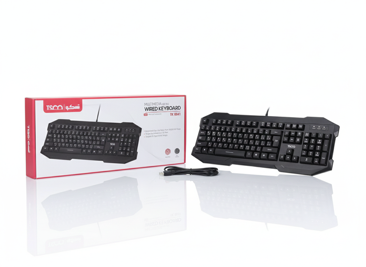 کیبورد با سیم مالتیمدیا تسکو مدل TSCO TK 8041