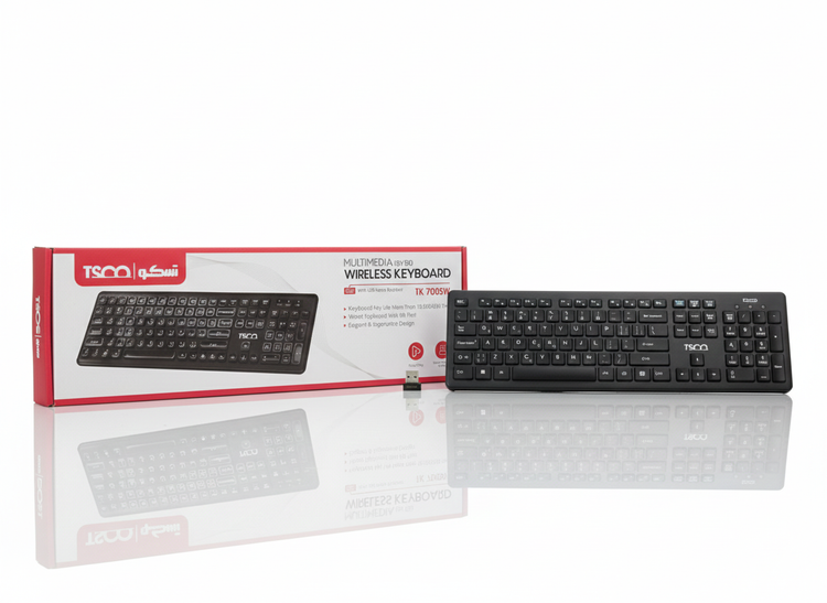 کیبورد بی سیم مالتیمدیا تسکو مدل TSCO TK 7005W