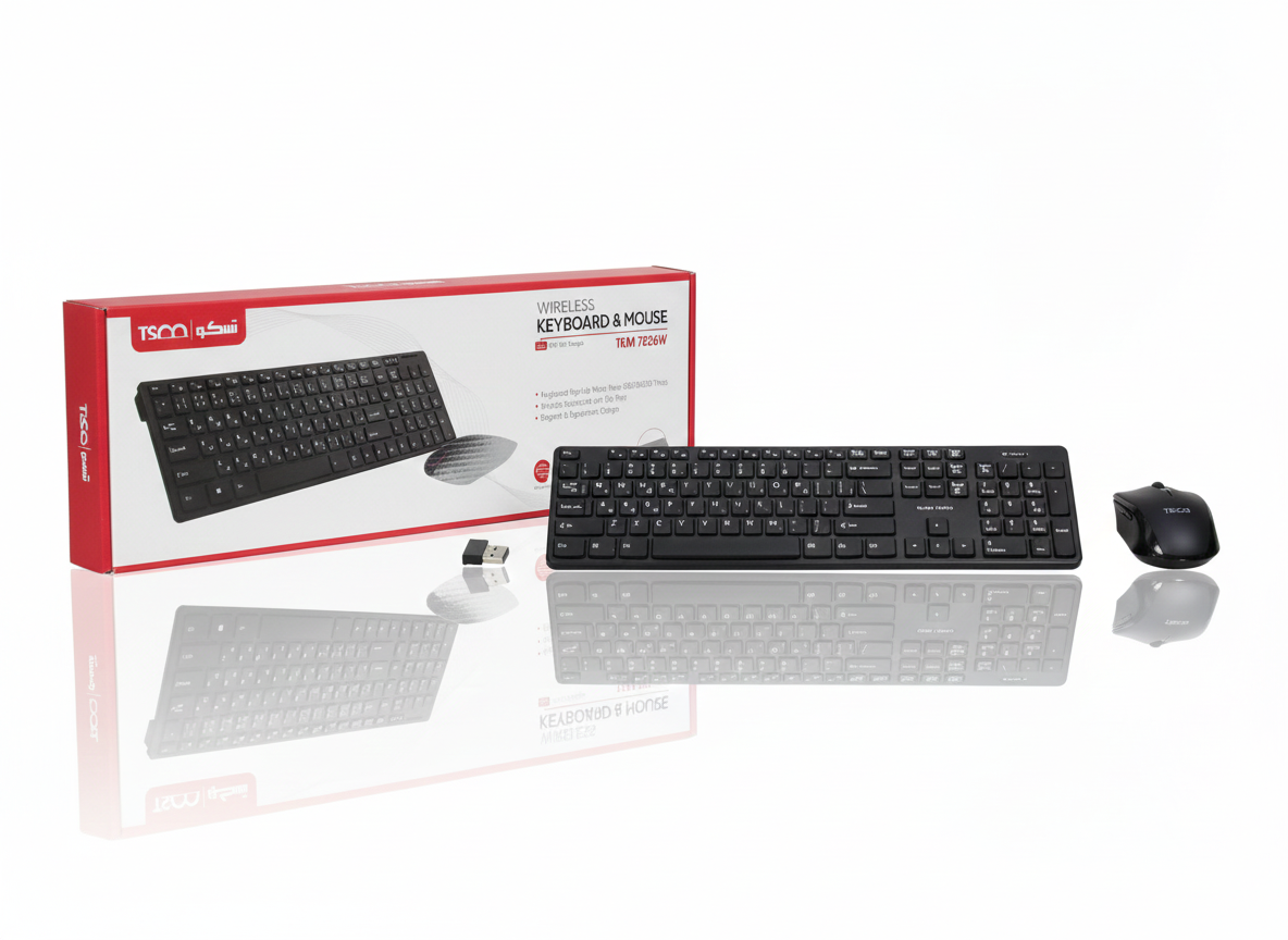 کیبورد و موس بی سیم وایرلس TSCO TK7026W