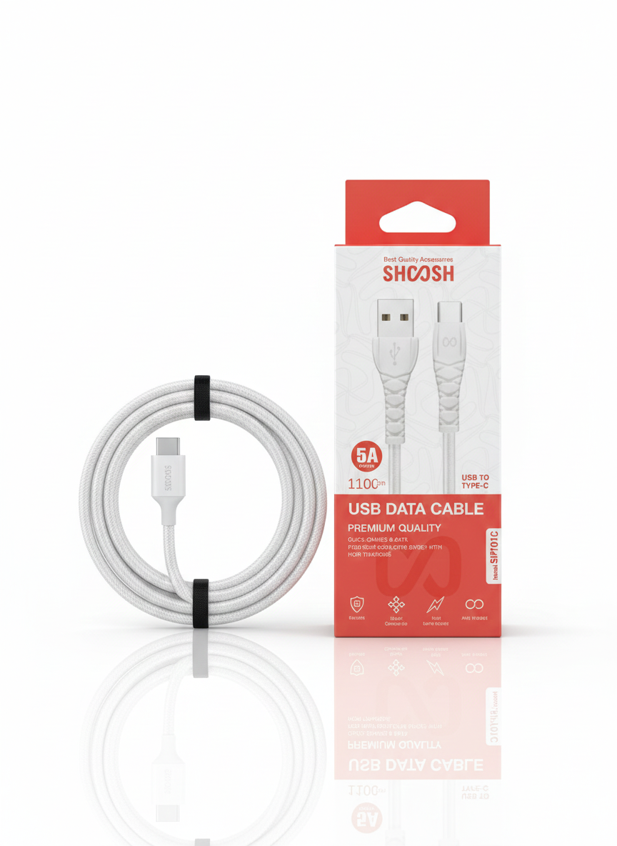 کابل تبدیل USB به USB-C شوش مدل SH101C طول 110 سانتی متر جریان 5 آمپر