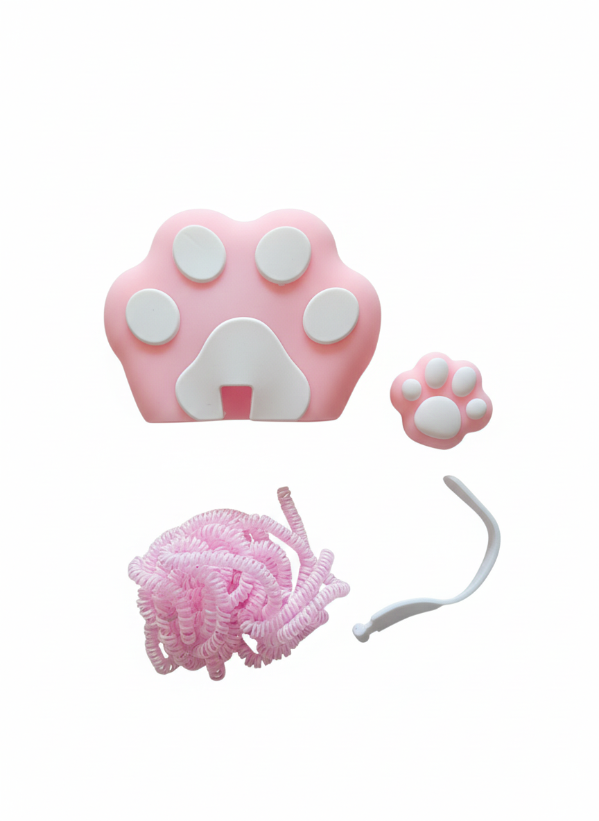 محافظ کابل و آداپتور سامسونگ 25 وات طرح پنجه گربه (Cat Paw) صورتی