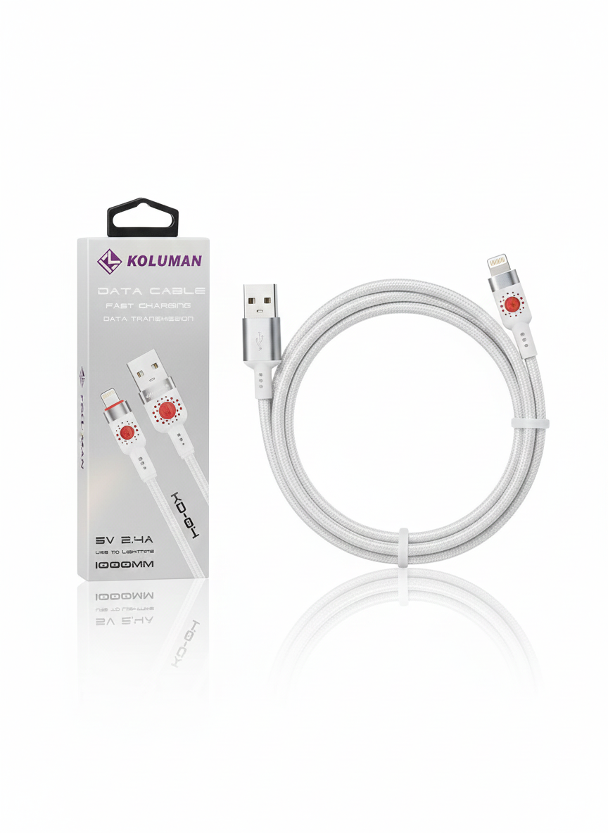کابل USB به Lightning کولومن KOLUMAN KD-04 – شارژ سریع و انتقال داده
