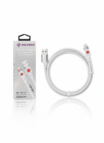 کابل USB به Lightning کولومن KOLUMAN KD-04 – شارژ سریع و انتقال داده