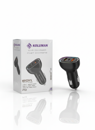 شارژر فندکی KOLUMAN K-C102 توان 60 وات فست شارژ