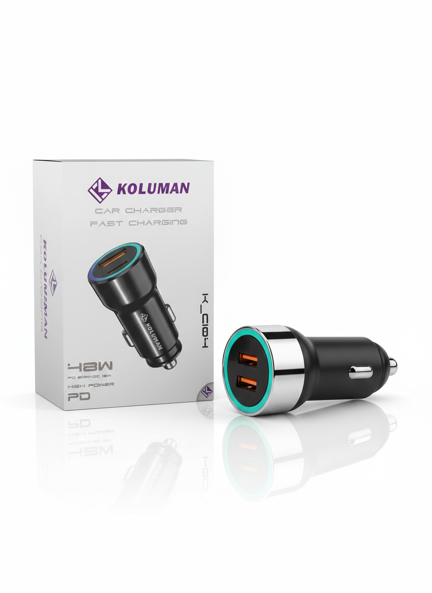 شارژر فندکی KOLUMAN K-C104 توان 48 وات فست شارژ