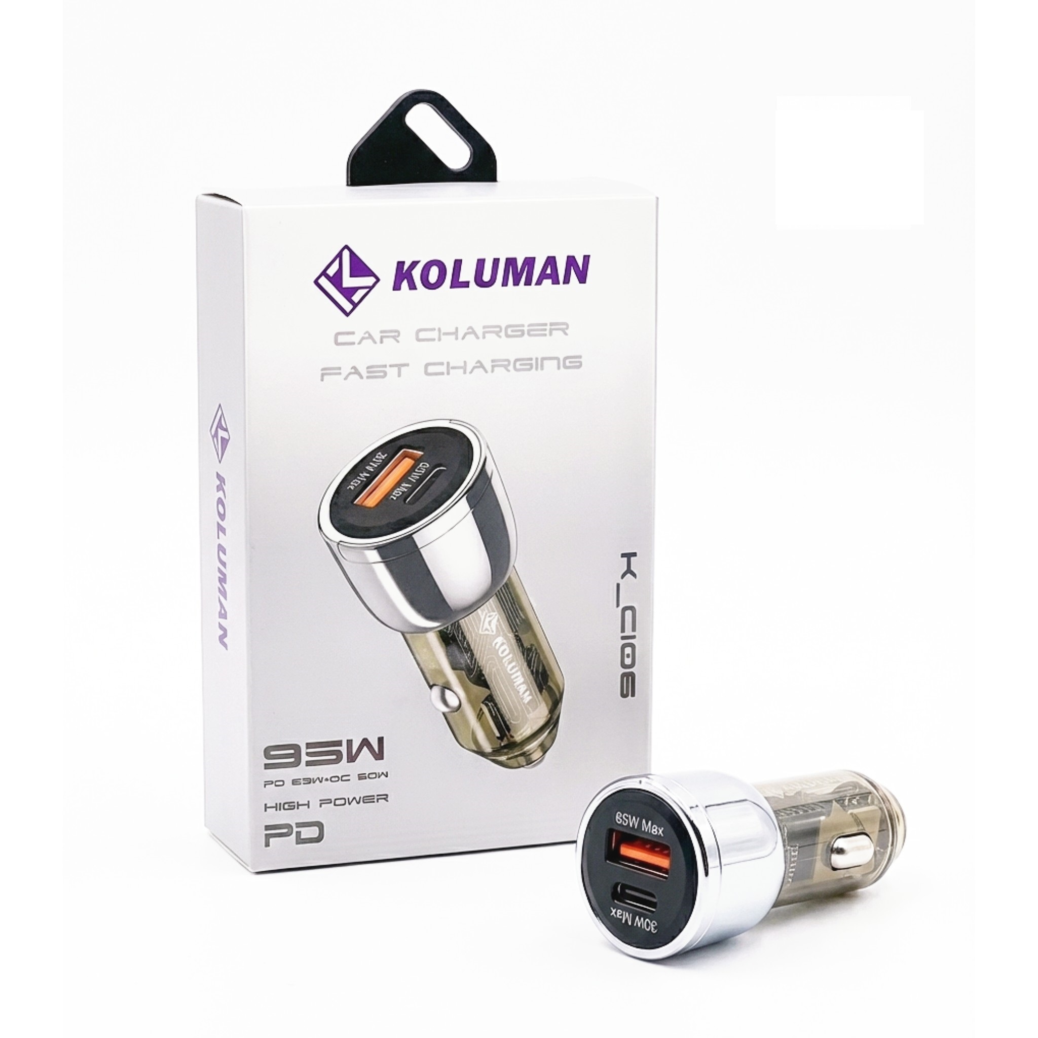 شارژر فندکی KOLUMAN K-C106 توان 95 وات فست شارژ