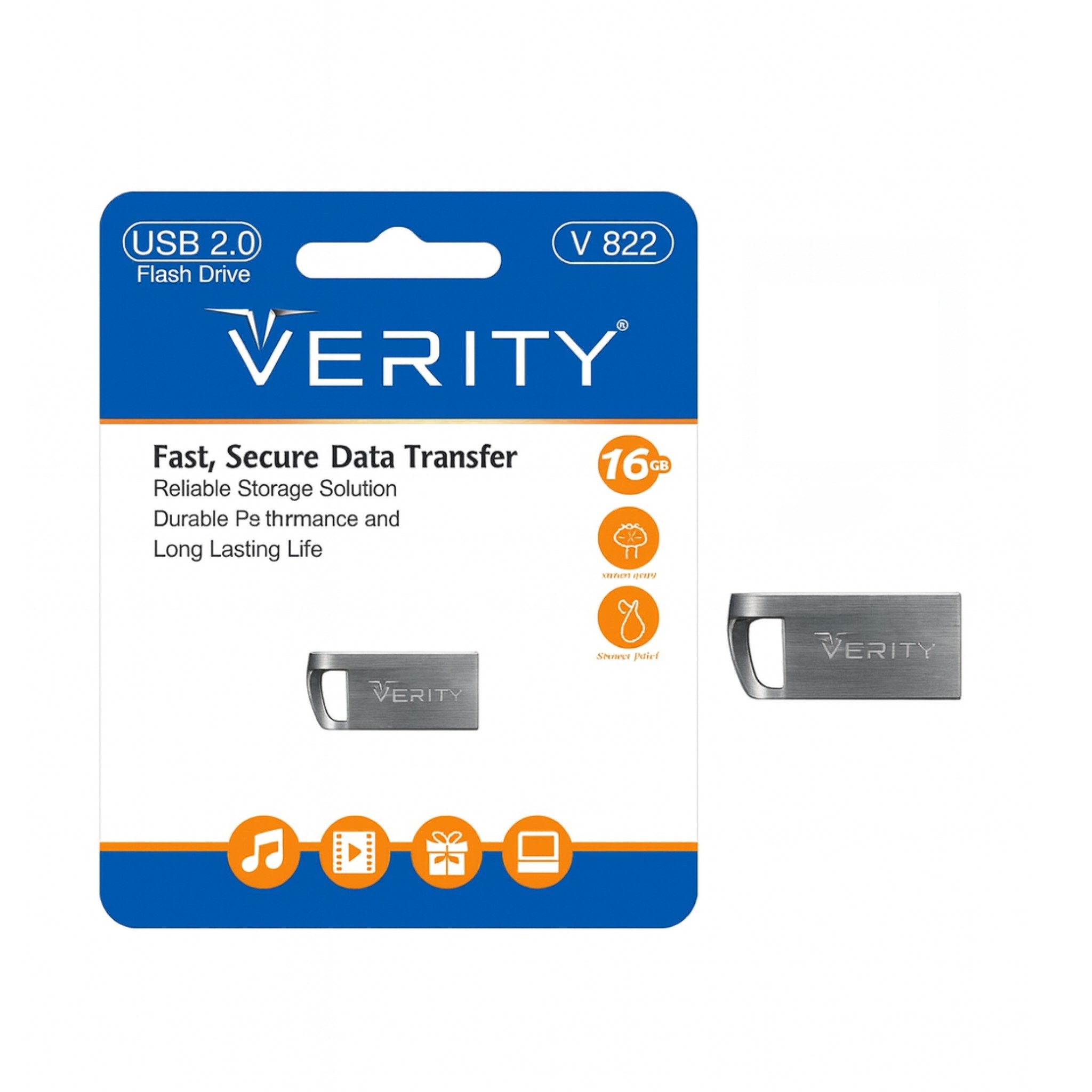فلش مموری VERITY V822 – ظرفیت 16 گیگابایت، سریع و مقاوم