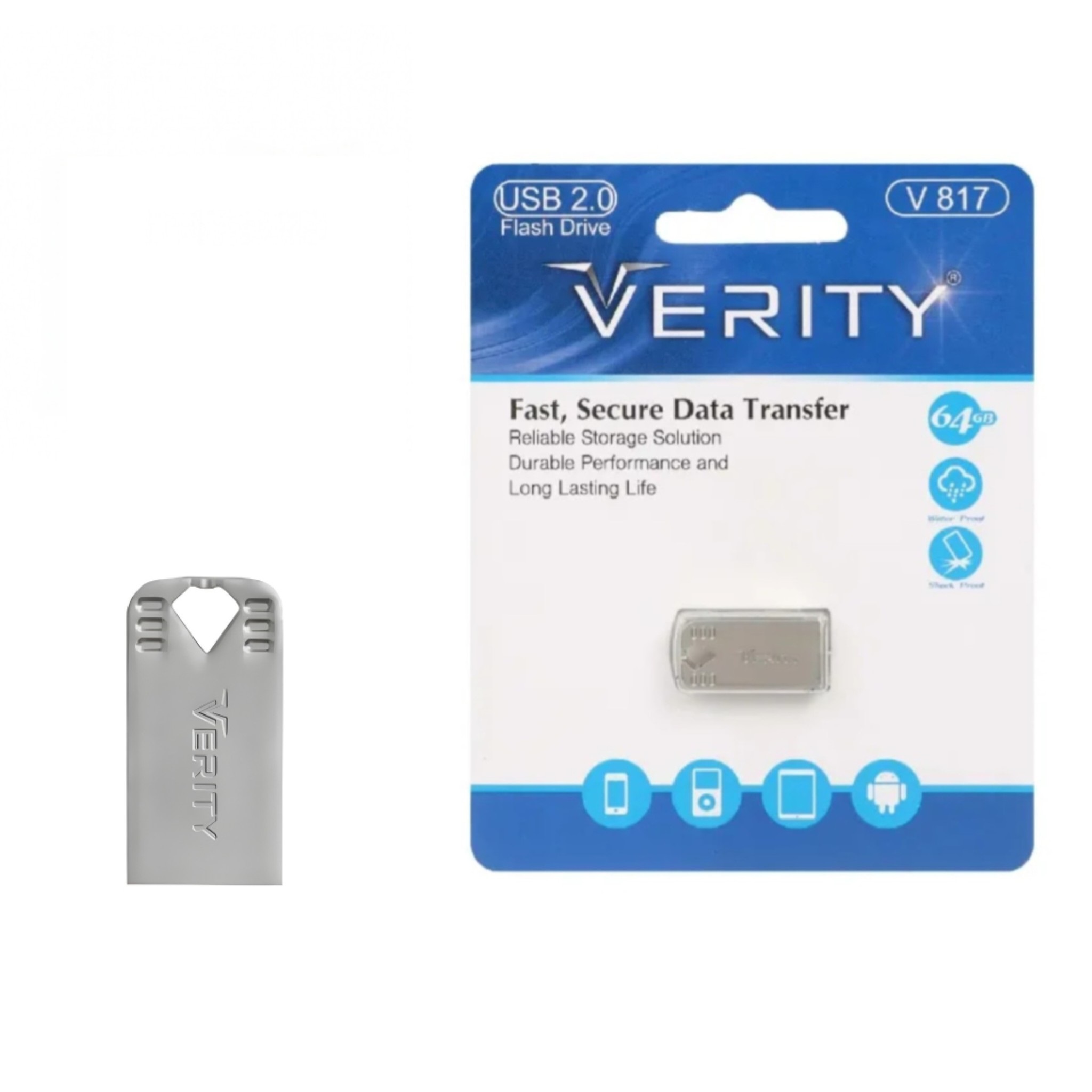 فلش مموری VERITY V817 – ظرفیت 64 گیگابایت، مقاوم و مطمئن