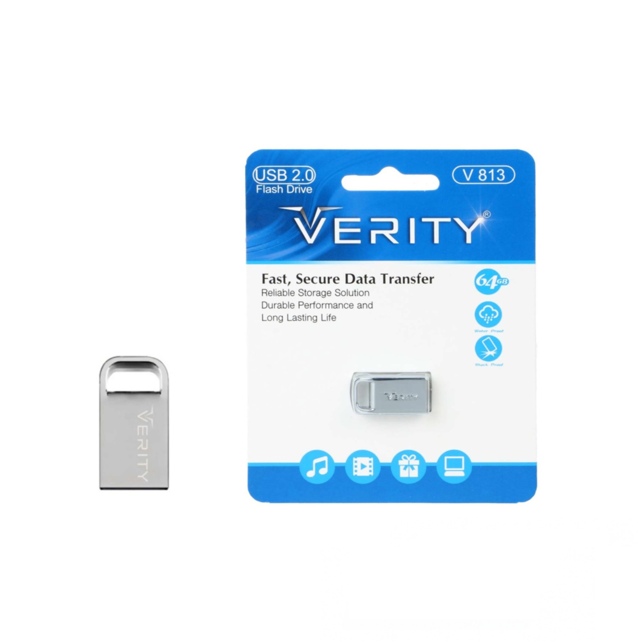 فلش مموری VERITY V813 – ظرفیت 64 گیگابایت، انتقال سریع و امن داده