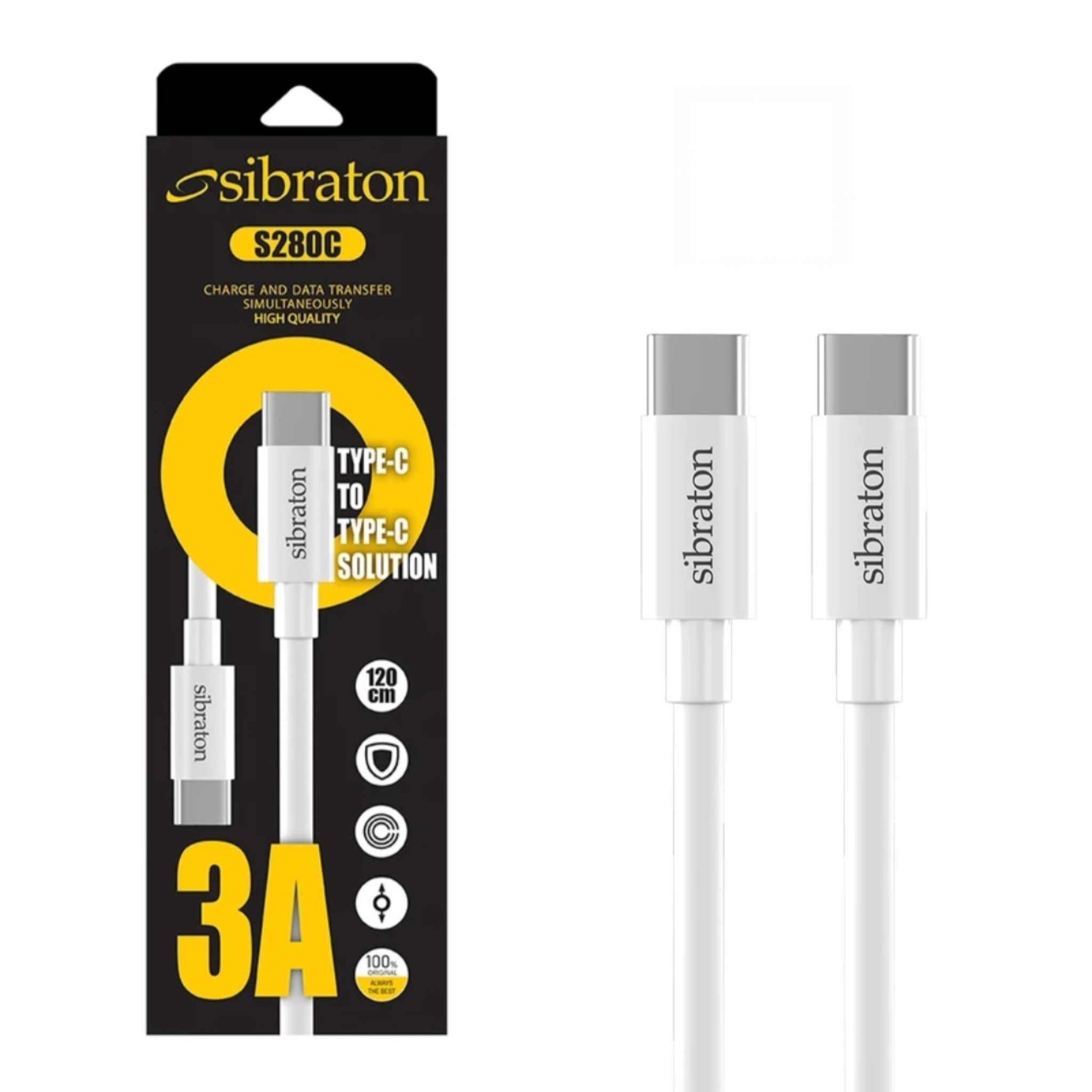 کابل تایپ‑سی Sibraton S280C – شارژ و انتقال داده همزمان