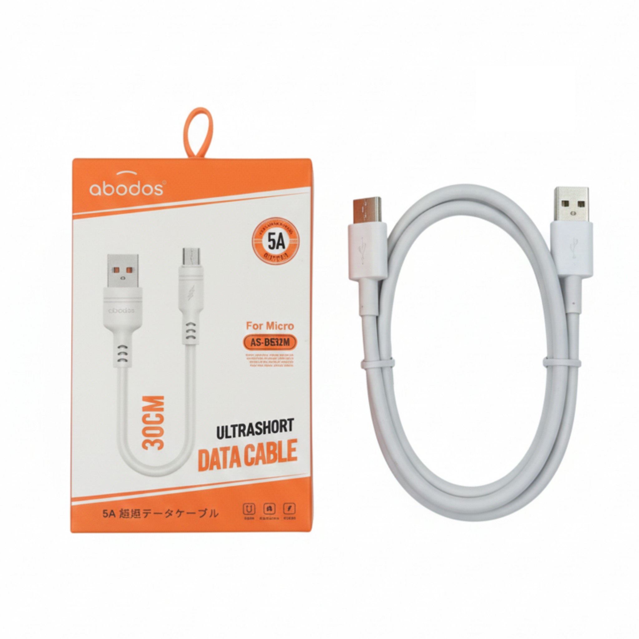 کابل کوتاه Micro USB abodos AS-DS32M – انتقال سریع با شدت جریان ۵ آمپر