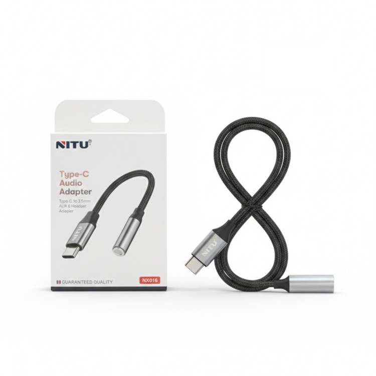 مبدل Type-C به AUX و هدست NITU NX016 – تبدیل USB-C به جک 3.5 میلیمتری