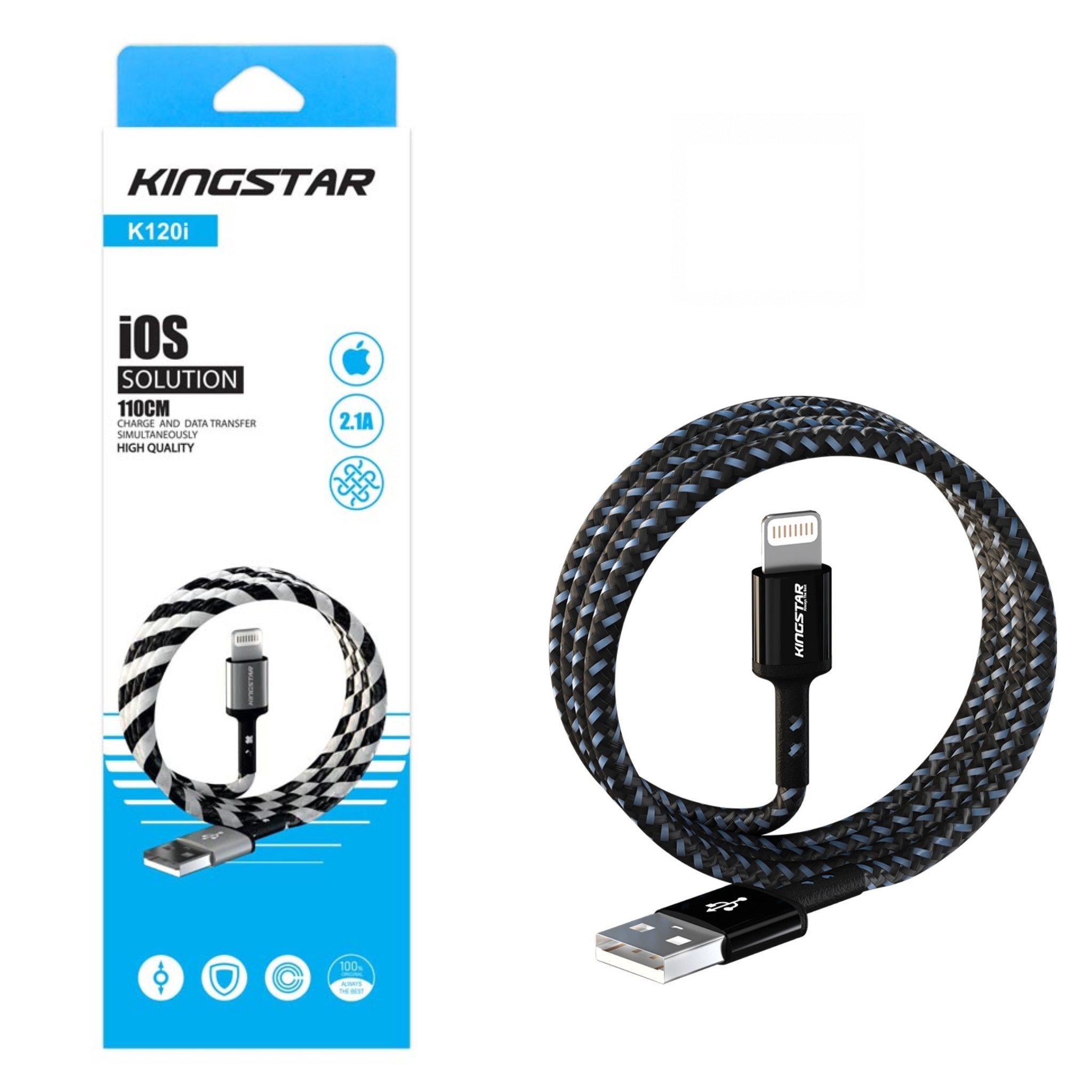 کابل iOS KINGSTAR K120i – شارژ و انتقال داده همزمان