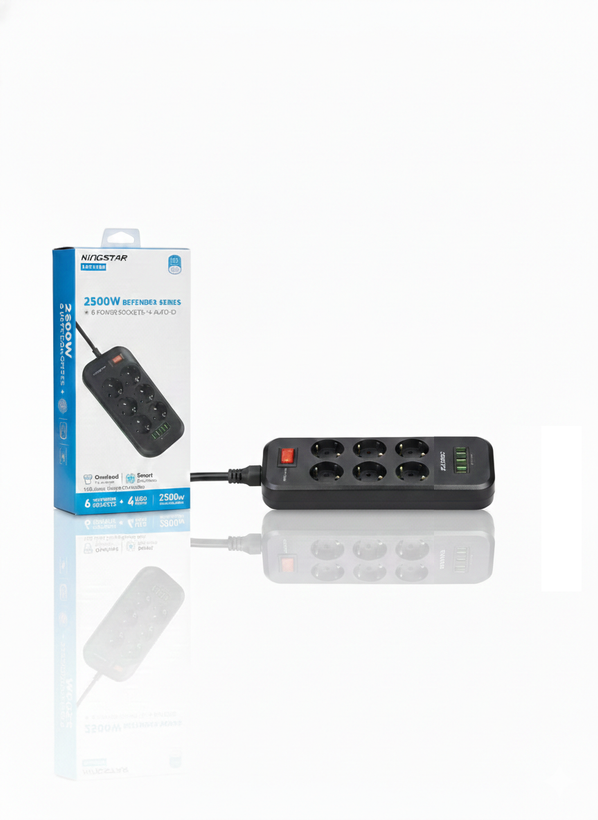 چندراهی برق کینگ استار مدل KPS5105 با ۶ پریز