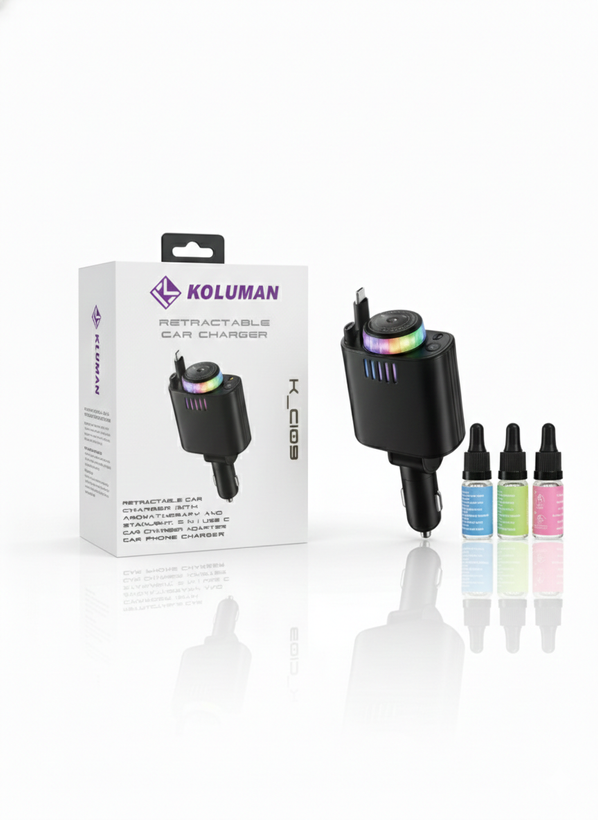 شارژر فندکی KOLUMAN K-C109 جمعشونده 5 در 1 با آروماتراپی