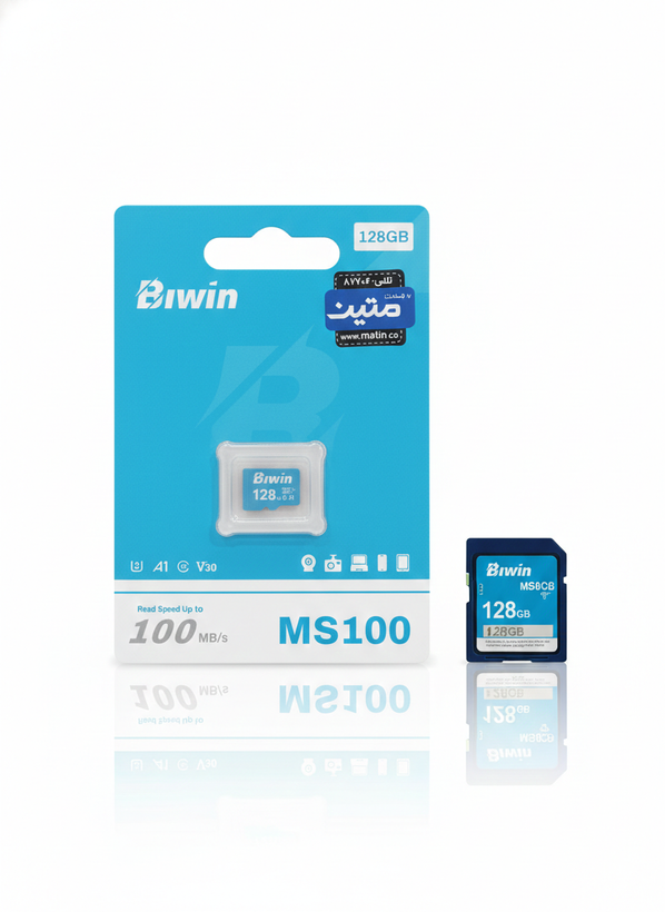 کارت حافظه microSDXC بایوین مدل MS100 ظرفیت ۱۲۸ گیگابایت استاندارد U3 V30