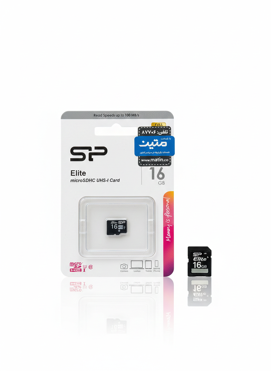کارت حافظه microSDHC سیلیکون پاور مدل Elite کلاس ۱۰ استاندارد UHS-I سرعت ۱۰۰MB/s ظرفیت ۱۶ گیگابایت