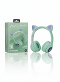 هدفون بی سیم طرح گربه مدل MZ-023 با گوشهای چراغدار (RGB)