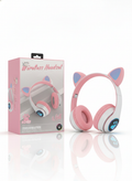 هدفون بی سیم طرح گربه مدل MZ-023 با گوشهای چراغدار (RGB)