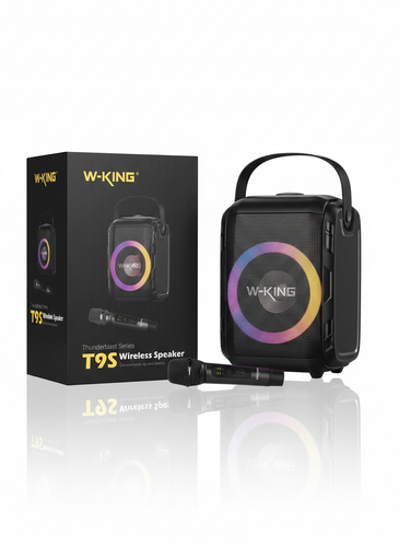 اسپیکر بلوتوثی قابل حمل دبلیو کینگ مدل W-KING T9S به همراه میکروفون بی سیم