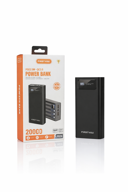 پاوربانک فست شارژ FIRSTYOU مدل P026 ظرفیت 20000 میلی آمپر ساعت PD 22.5W