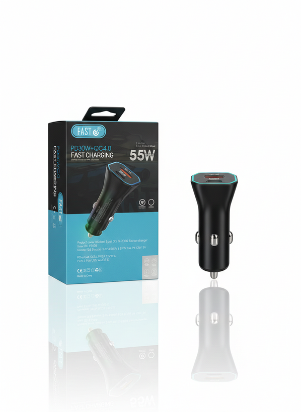 شارژر فندکی فست (FAST) مدل WKN 704 پورت PD+USB سوپر فست شارژ
