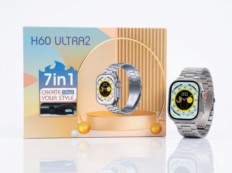 ساعت هوشمند مدل H60 Ultra2 - همراه با بندهای متنوع و شارژر