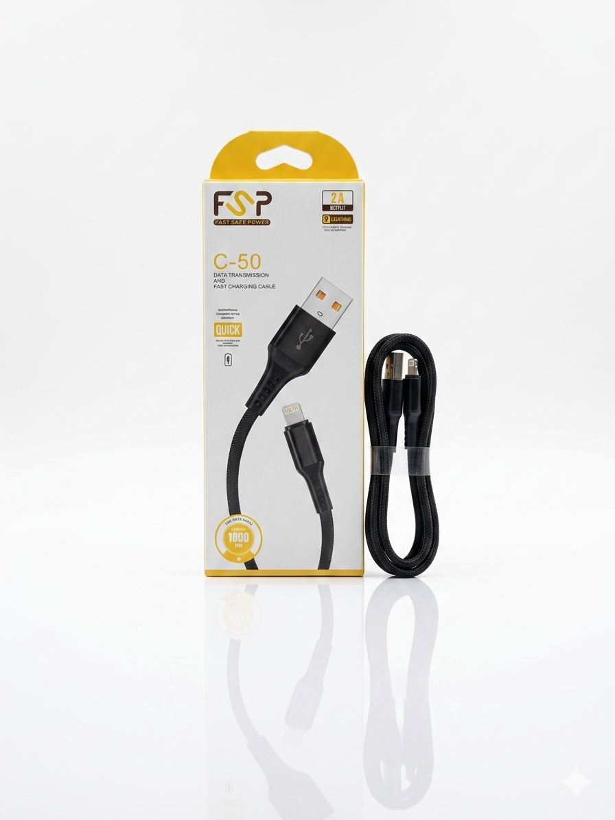 کابل شارژ آیفون FSP مدل C-50 فست شارژ