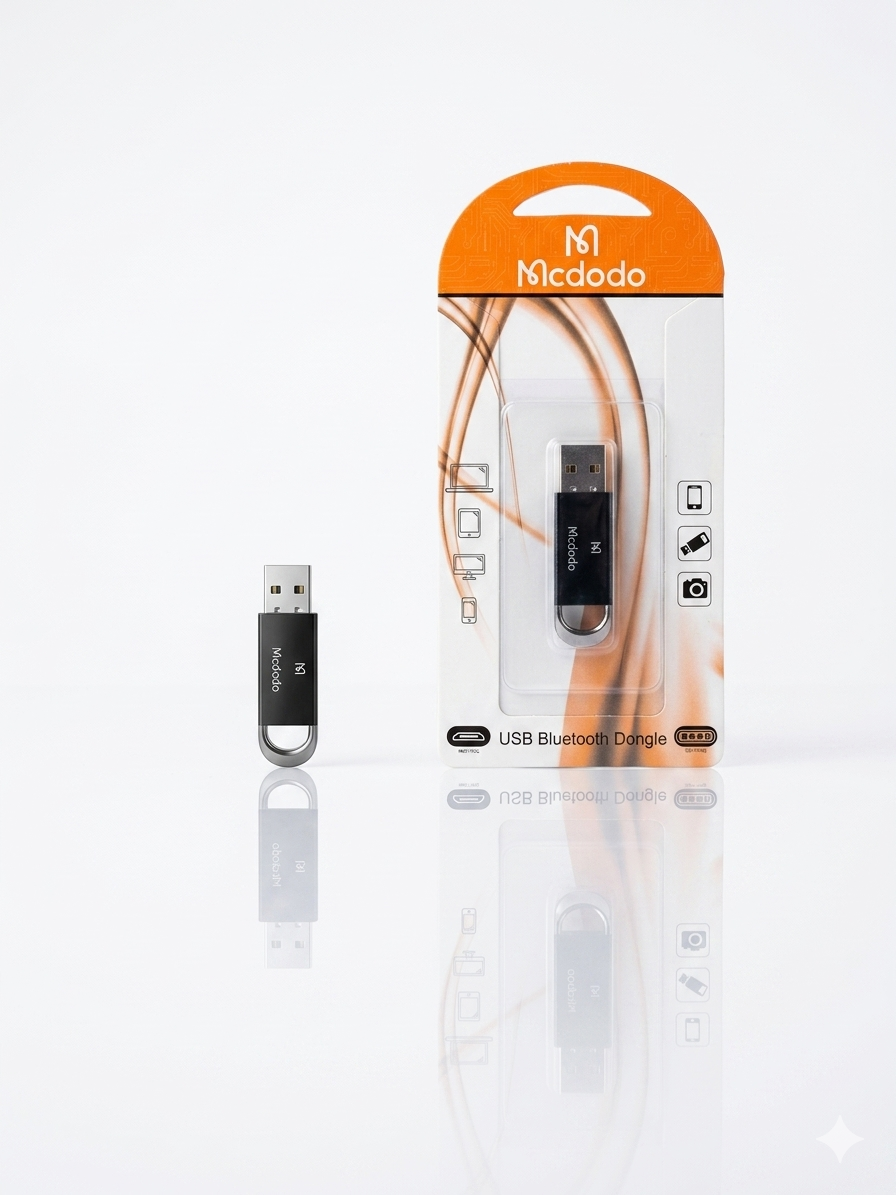 دانگل بلوتوث مک‌دودو مدل USB | پشتیبانی از بلوتوث 5.0+EDR | دو نوع پلاگ Micro و Type-C