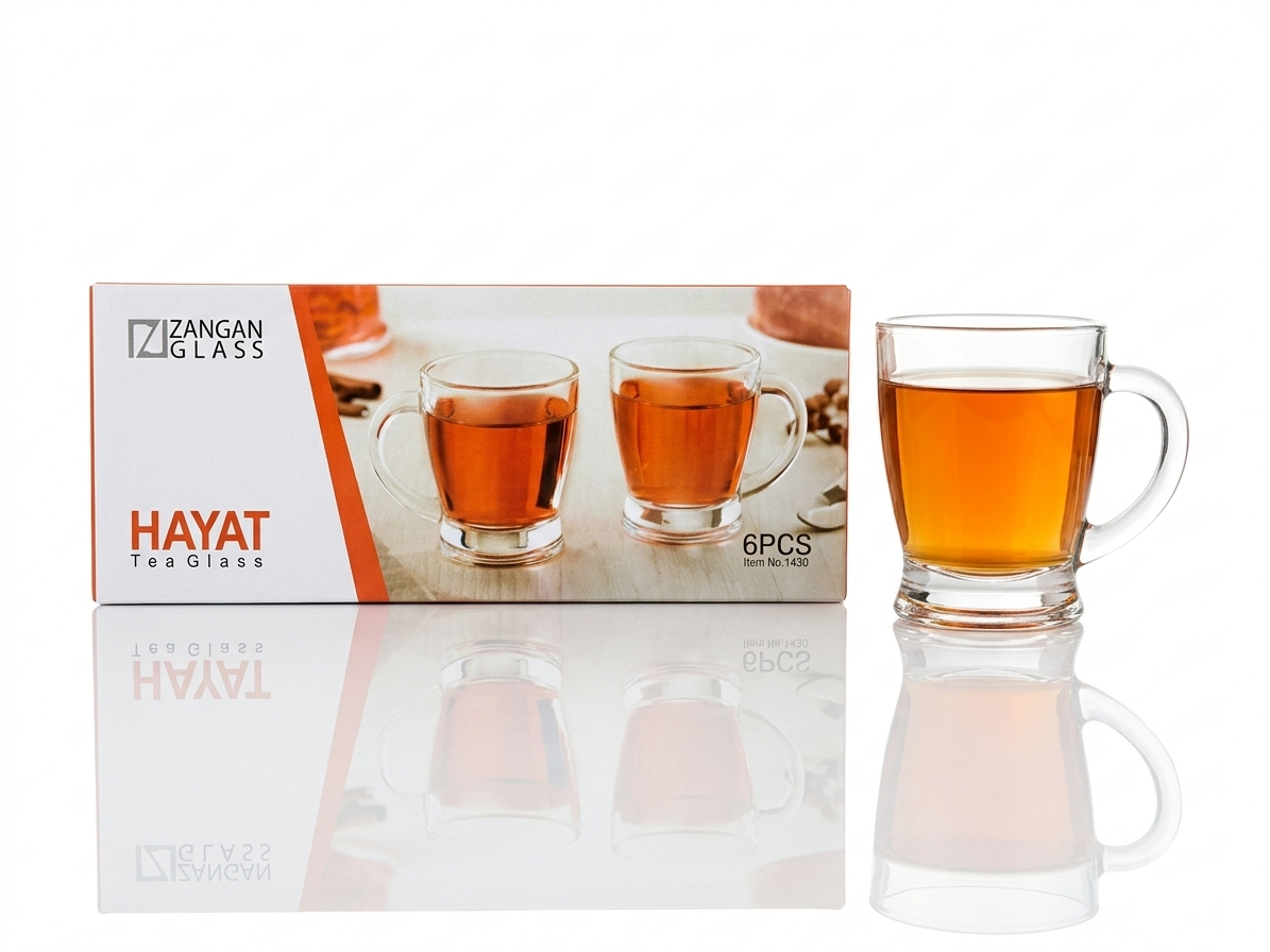 استکان شیشه ای ۶ عددی HAYAT 1436 ZANGAN GLASS