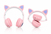 هدفون بی سیم طرح گربه مدل MZ-023 با گوشهای چراغدار (RGB)