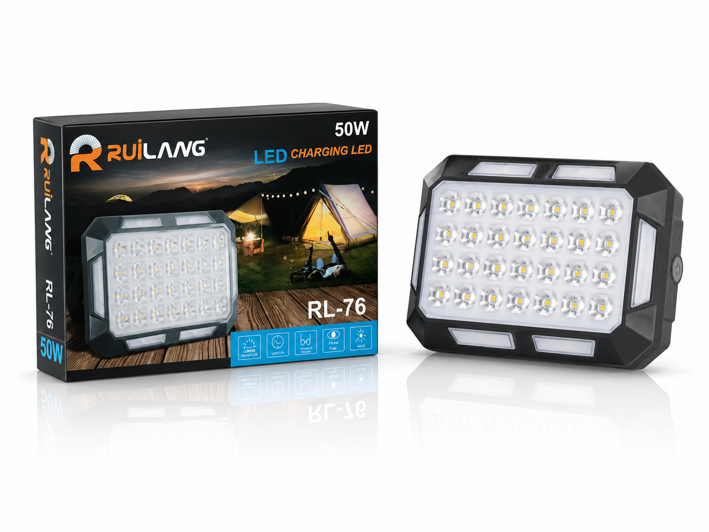 چراغ شارژی LED رویلانگ مدل RL-76 توان 50 وات