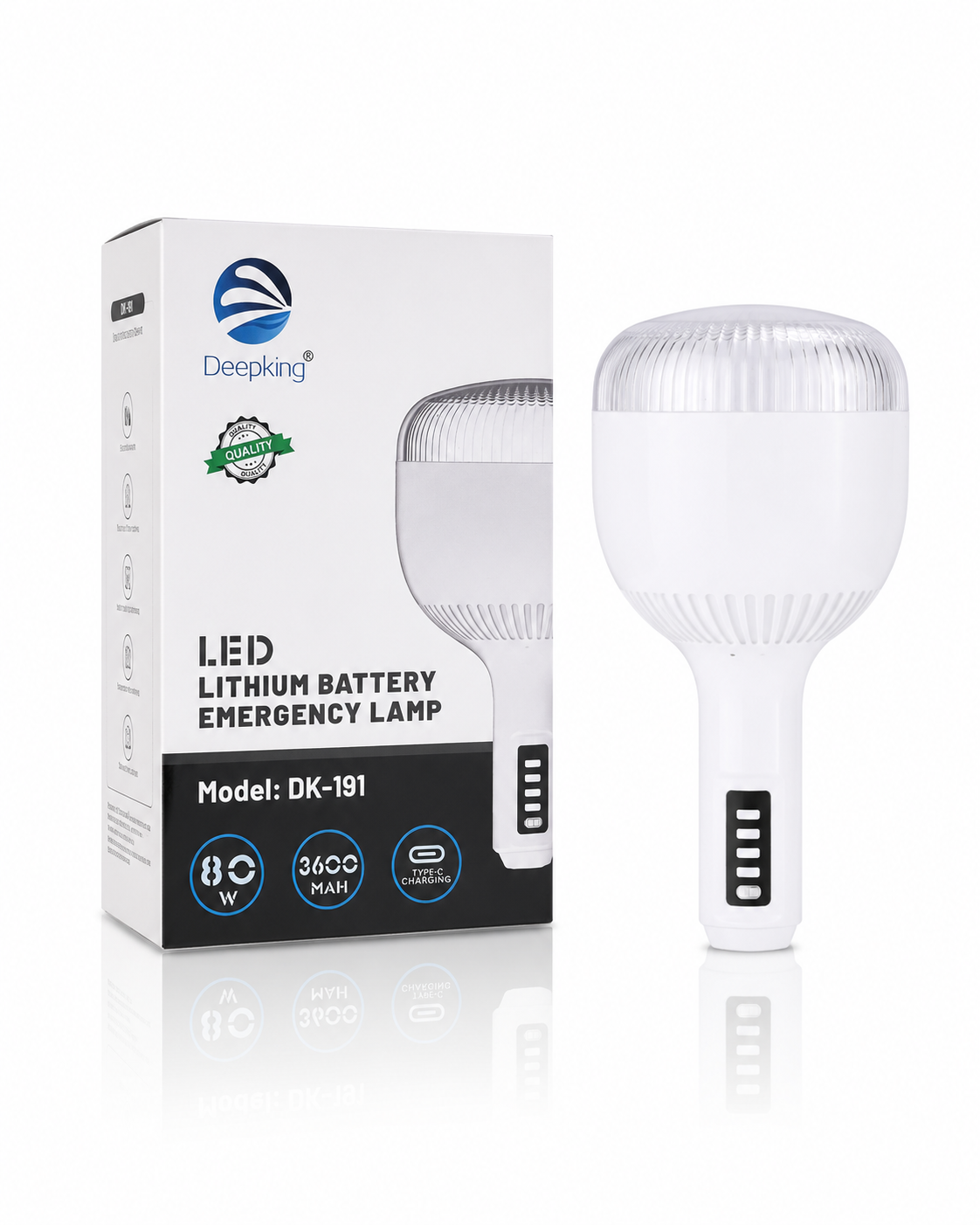 لامپ اضطراری شارژی LED دیپ‌کینگ مدل DK-191 توان 80 وات