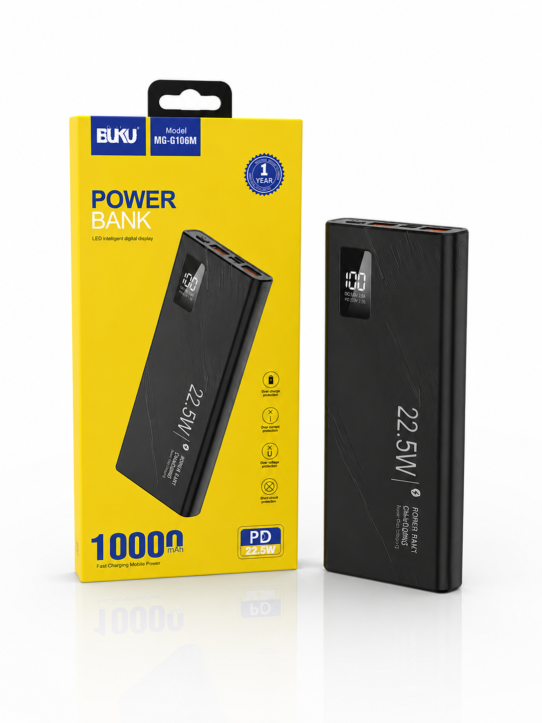 پاوربانک بوکو مدل MG-G106M ظرفیت 10000 میلی‌آمپر ساعت