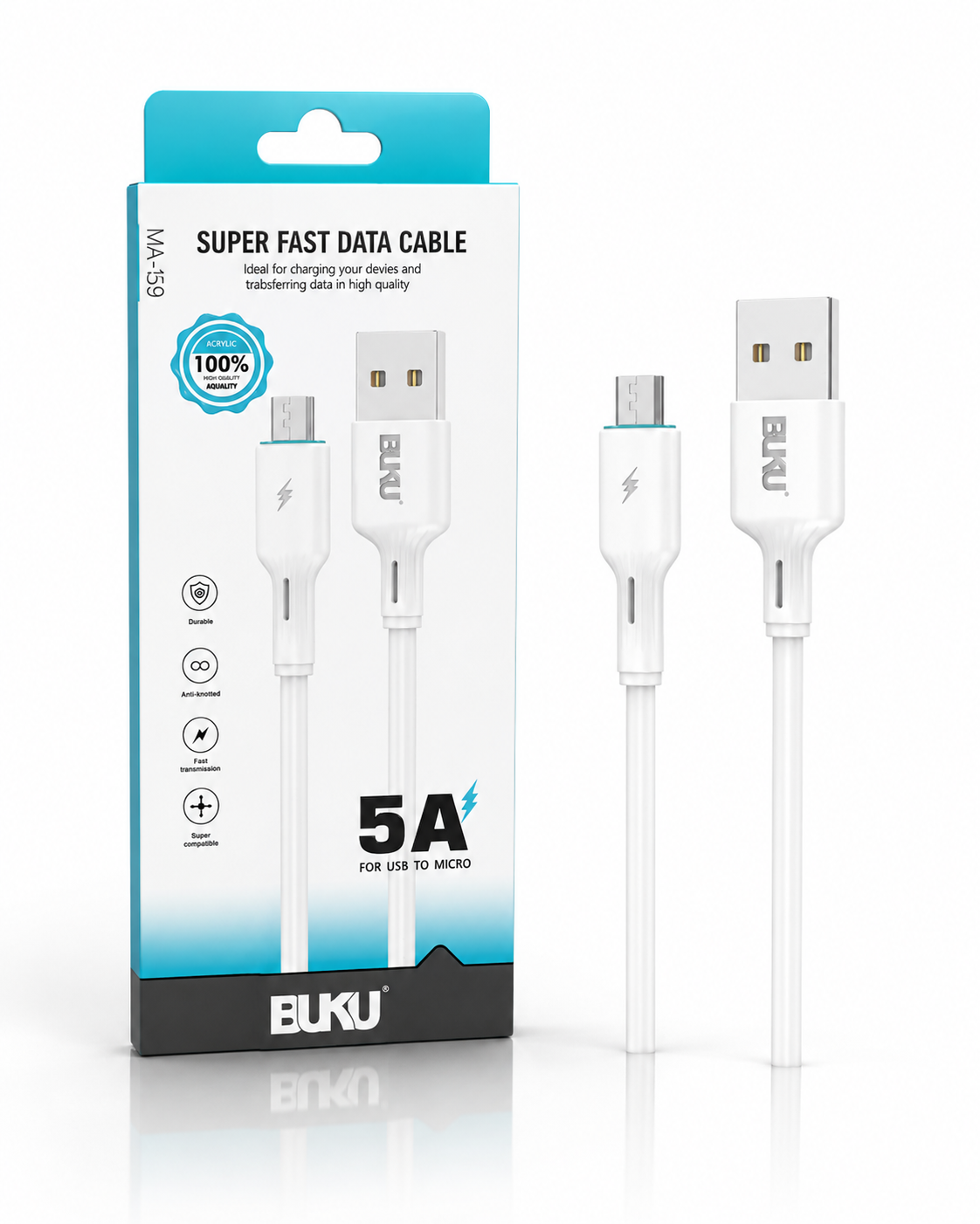 کابل شارژ و انتقال داده USB به Micro USB بوکو مدل MA-159 طول 1 متر