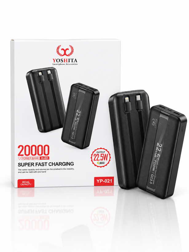 پاوربانک یوشیتا YP-021 ظرفیت 20000 میلیآمپر ساعت