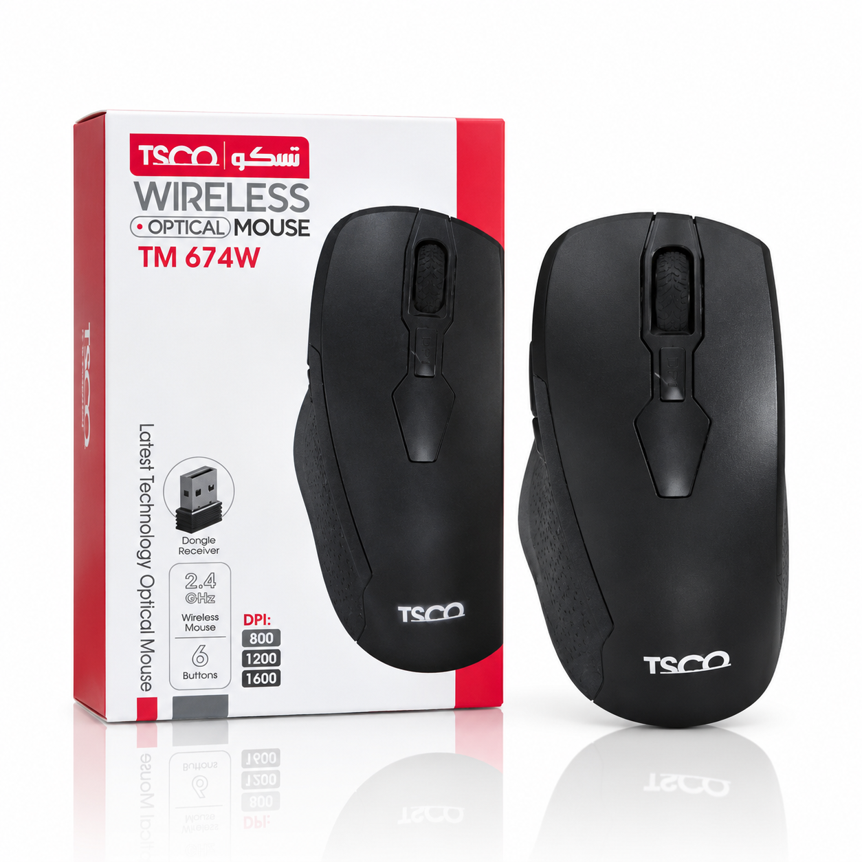 ماوس بی‌سیم تسکو مدل TM 674W