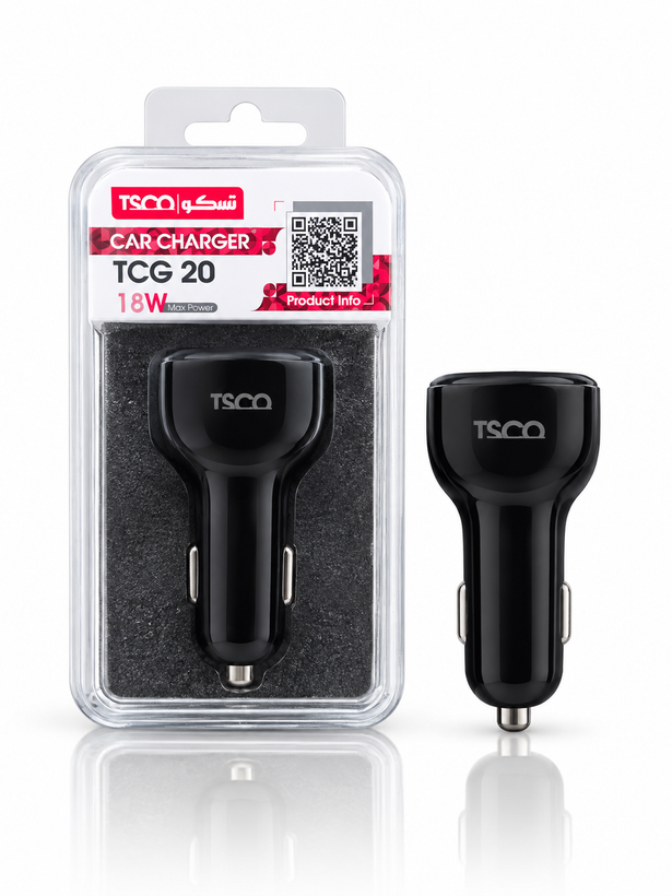شارژر فندکی خودرو ۴ پورت مدل TC G20 با فناوری QC 3.0