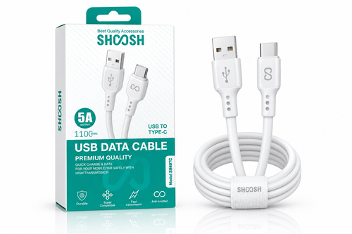 کابل شارژ و انتقال داده شوش مدل SH407C USB به تایپ سی، طول ۱۱۰ سانتیمتر